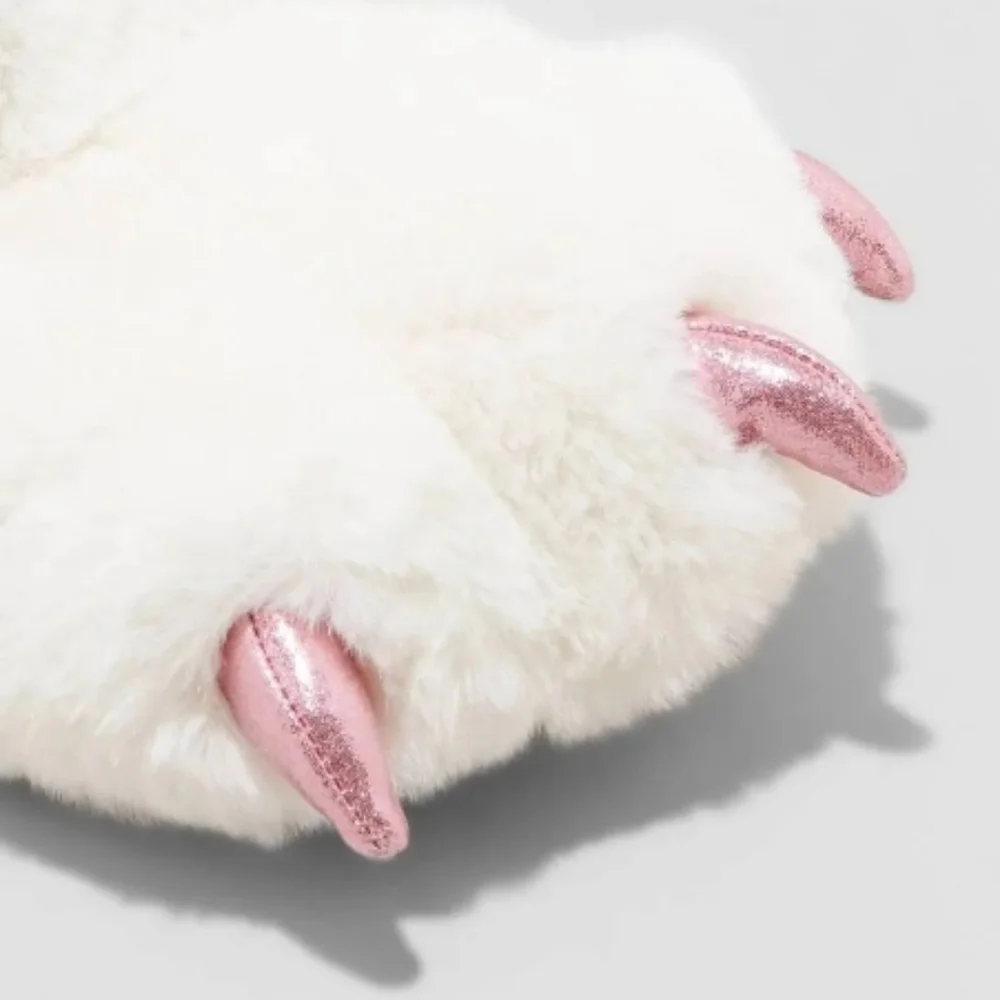 Slippers 👣CAT & JACK White Riya Claw Slippers medium 2/3
